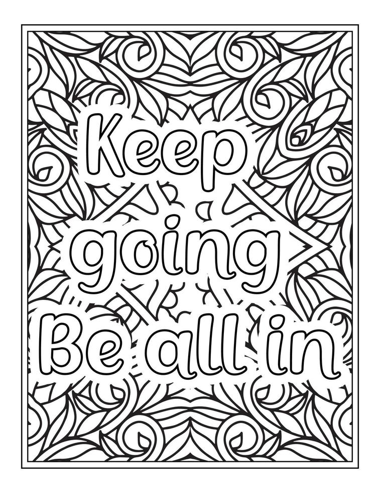 Motivational Quotes Coloring Book Pages vector