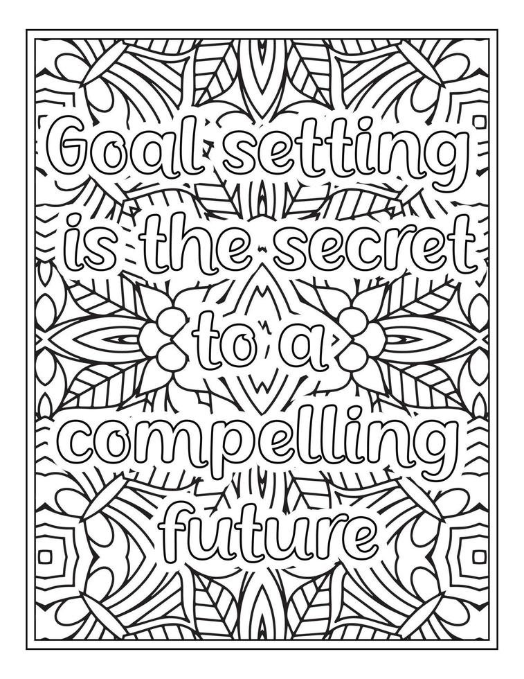 Motivational Quotes Coloring Book Pages vector