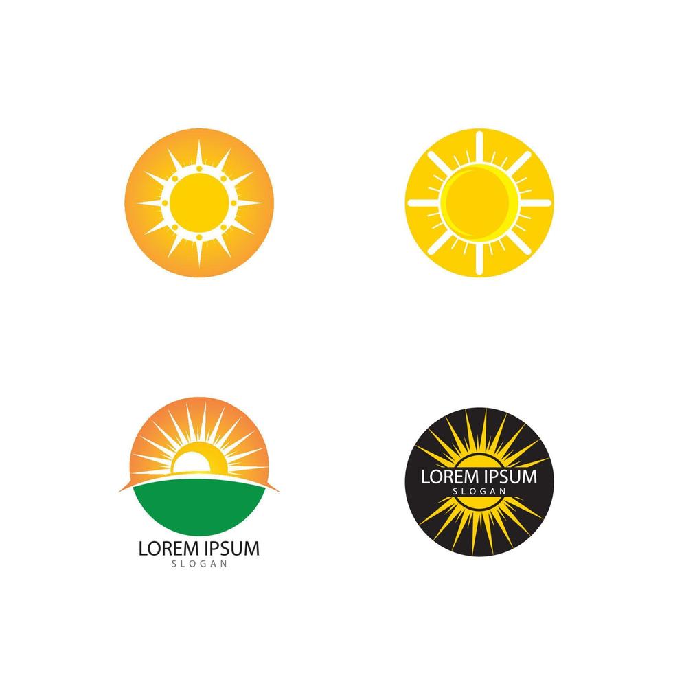 diseño de plantilla de logotipo de icono de ilustración de vector de sol