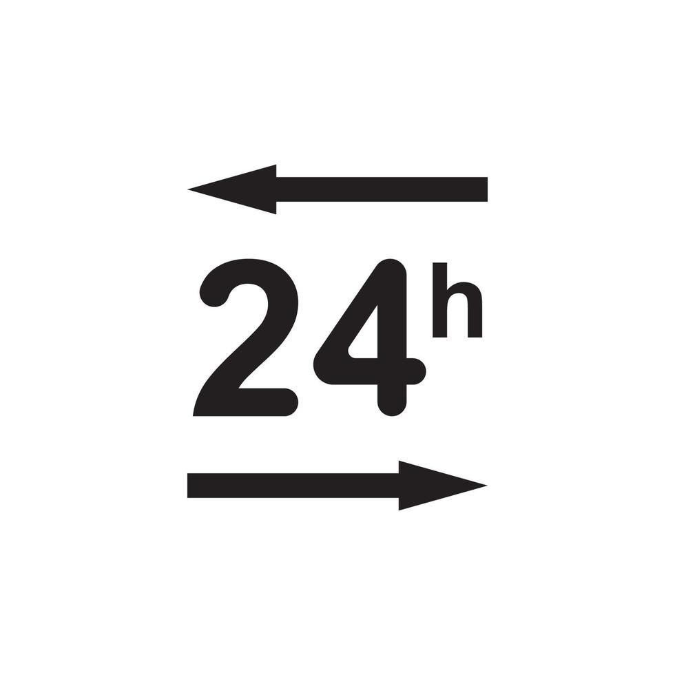 Time vector icon , 24 Hour icon vector illustration design template
