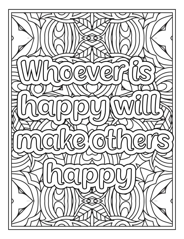 Mood Sawing Quotes Coloring Book Page for  Adult vector