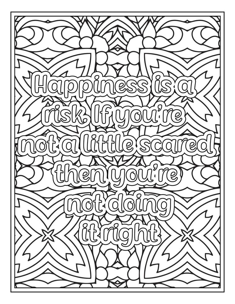 Mood Sawing Quotes Coloring Book Page for  Adult vector