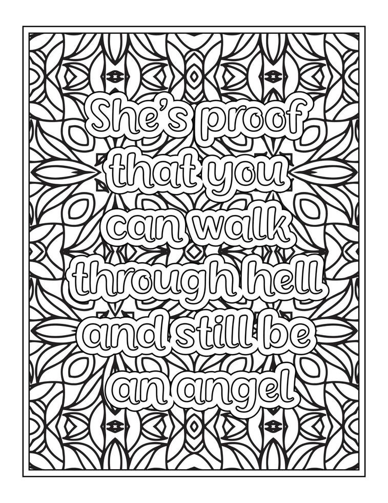 Strong Women Quotes coloring Page for Coloring Book vector