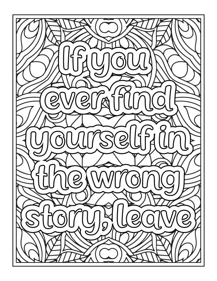 Strong Women Quotes coloring Page for Coloring Book vector