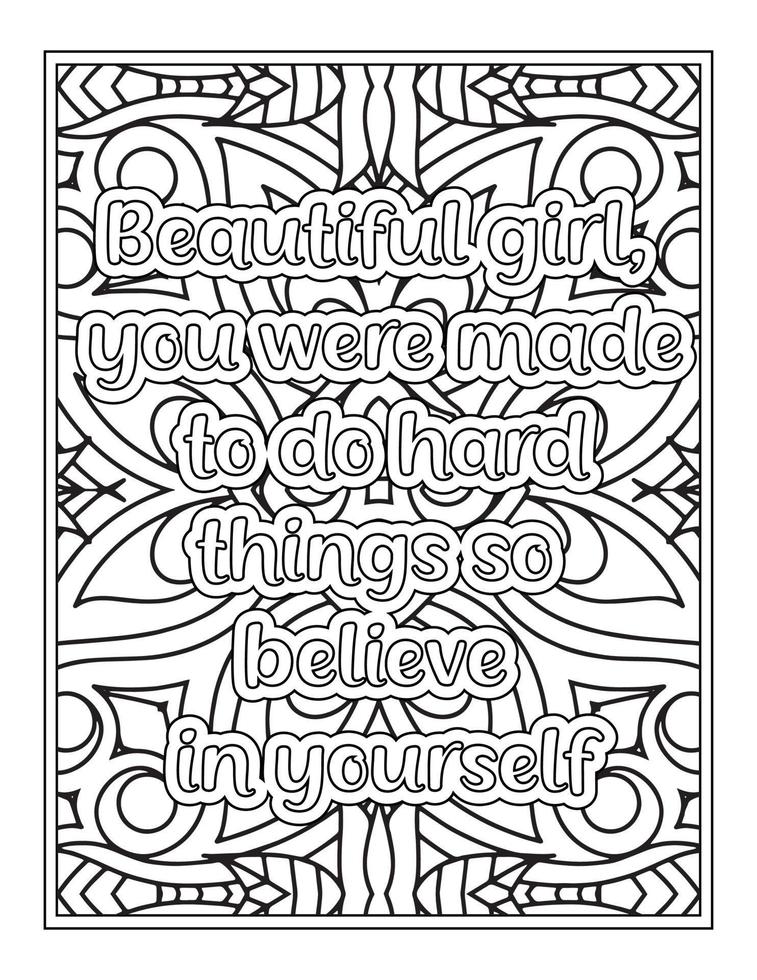 Strong Women Quotes coloring Page for Coloring Book vector