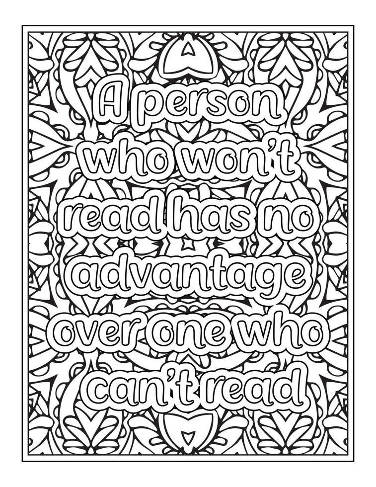 Teacher Quotes Coloring Page book vector