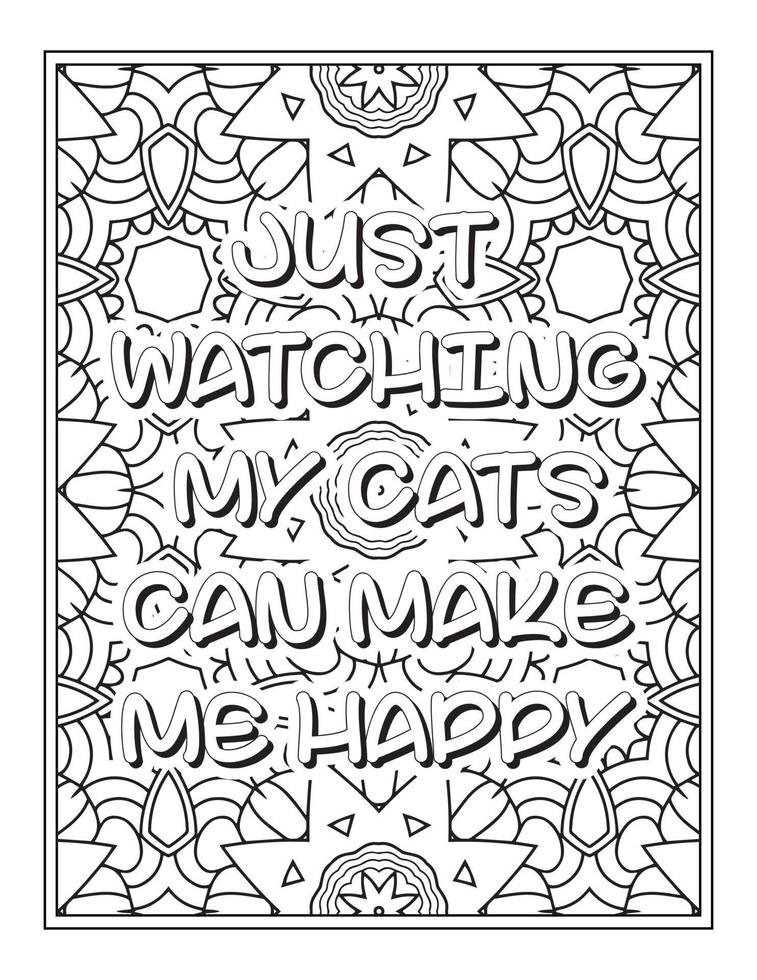 Cat Quotes coloring book vector