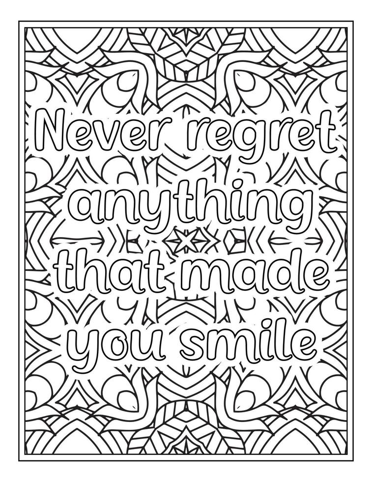 Motivational Quotes Coloring Book Pages vector