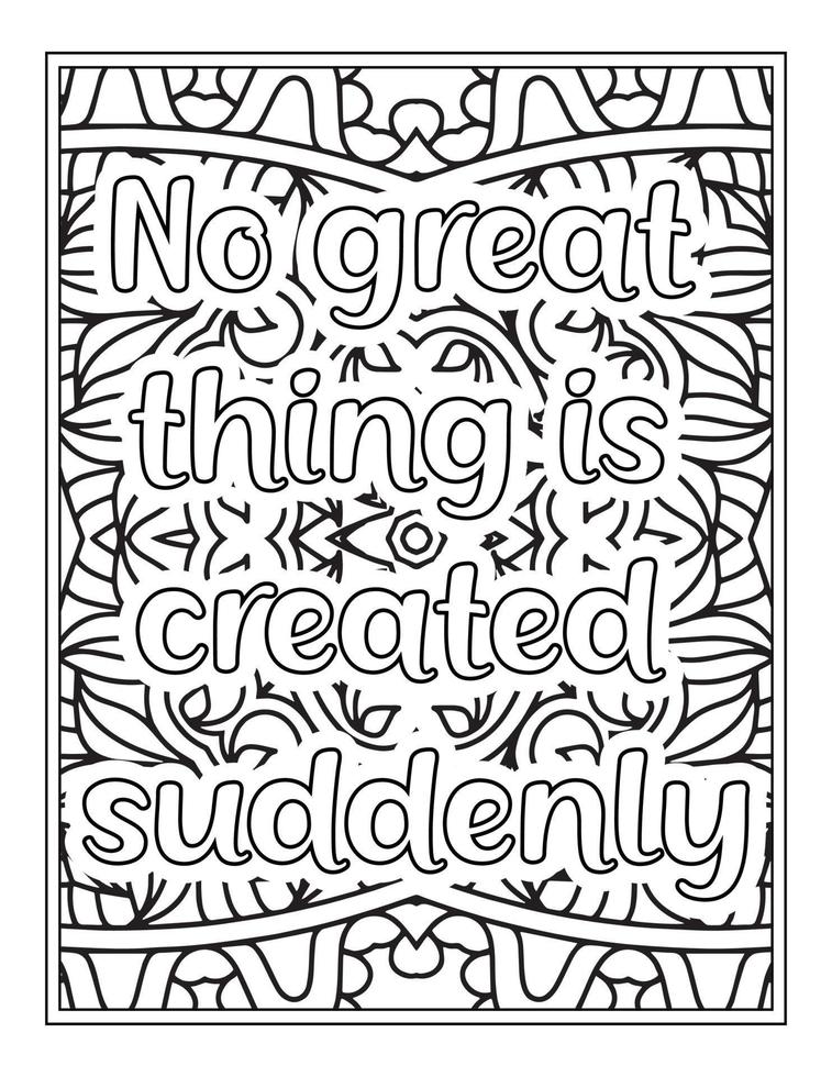 Motivational Quotes Coloring Book Pages vector