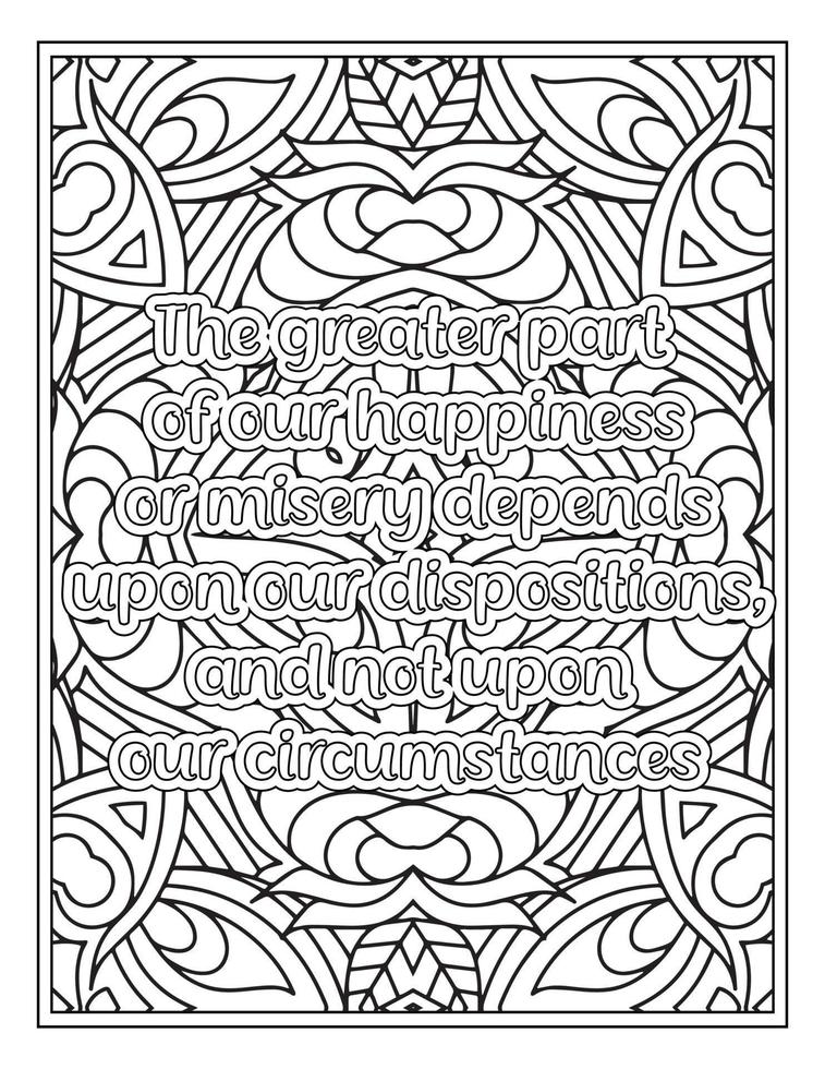 Mood Sawing Quotes Coloring Book Page for  Adult vector