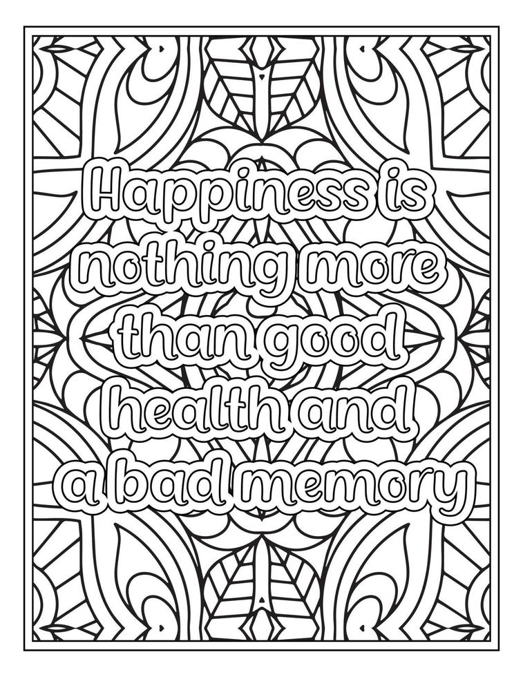 Mood Sawing Quotes Coloring Book Page for  Adult vector