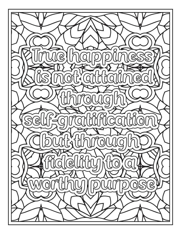 Mood Sawing Quotes Coloring Book Page for  Adult vector