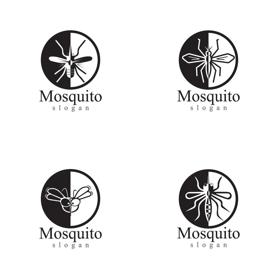 mosquito insecto animal logo vector ilustración plantilla