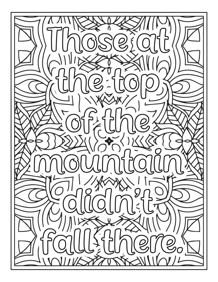 Motivational Quotes Coloring Book Pages vector