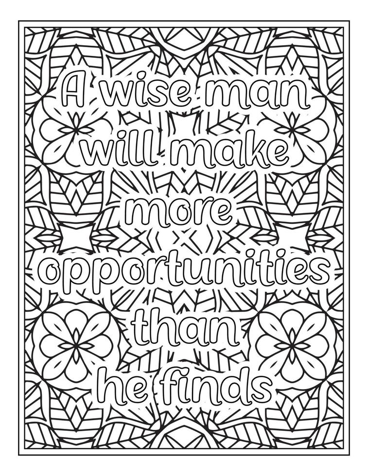 Motivational Quotes Coloring Book Pages vector