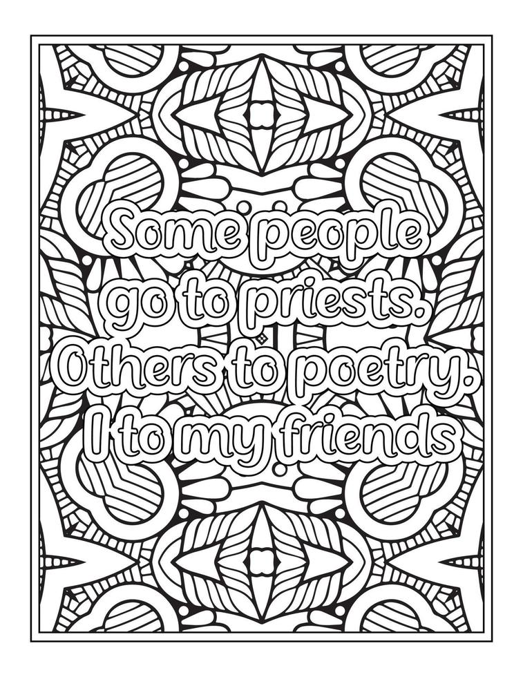 Best Friend Quotes Coloring Book, Quotes coloring Page vector