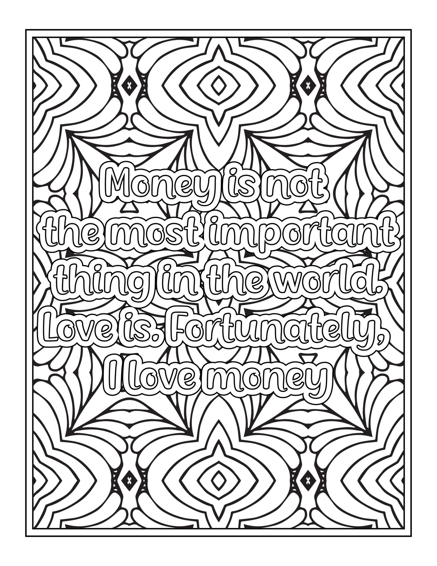 Funny Quotes Coloring Book Page for Adult 8865493 Vector Art at Vecteezy