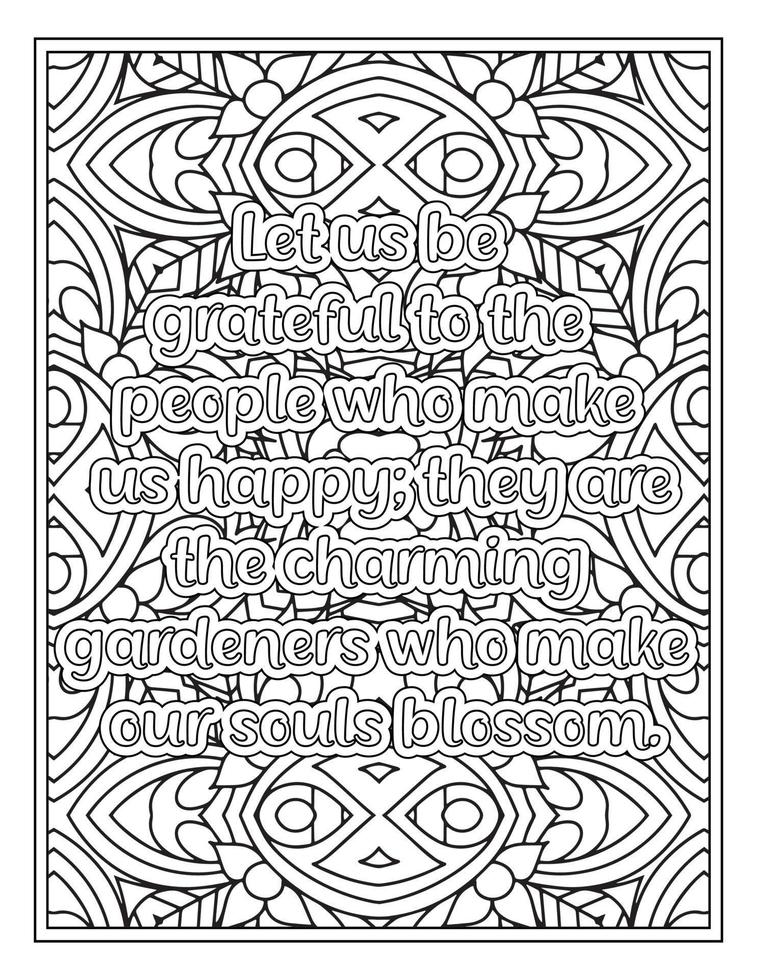 Mood Sawing Quotes Coloring Book Page for  Adult vector