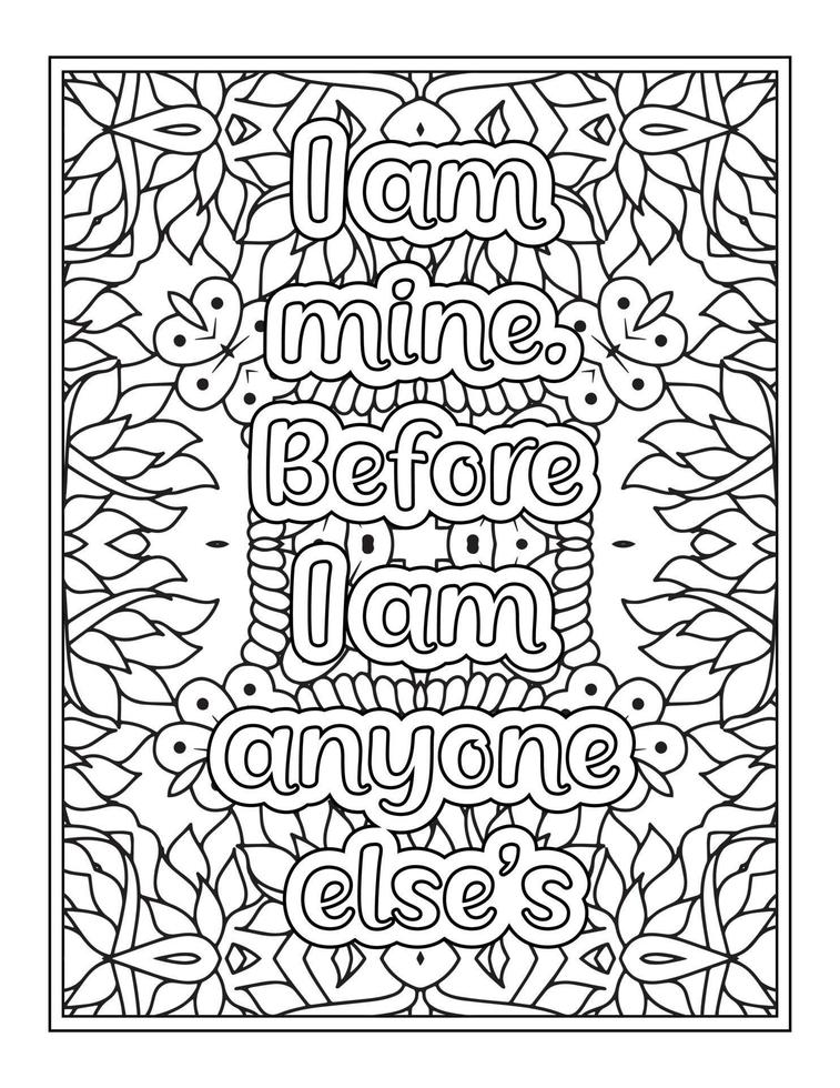 Strong Women Quotes coloring Page for Coloring Book vector