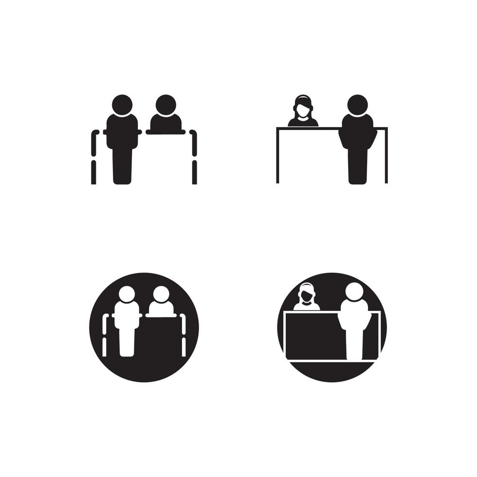 Registration desk vector , Customer service desk icon , Ticket  counter desk simple  illustration design