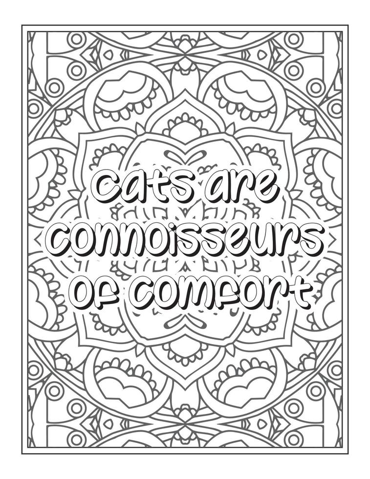 Cat Quotes coloring book vector