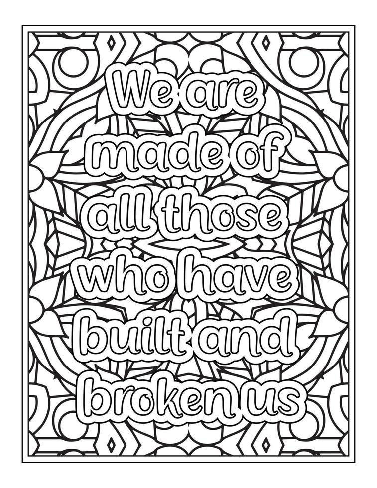 Strong Women Quotes coloring Page for Coloring Book vector