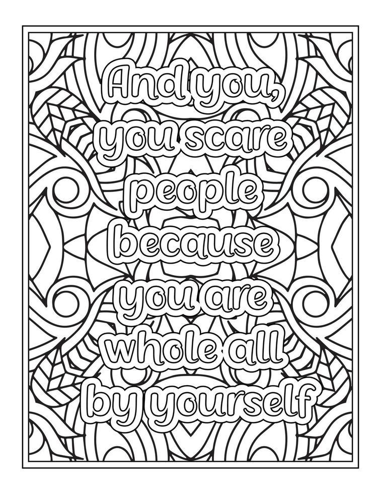 Strong Women Quotes coloring Page for Coloring Book vector