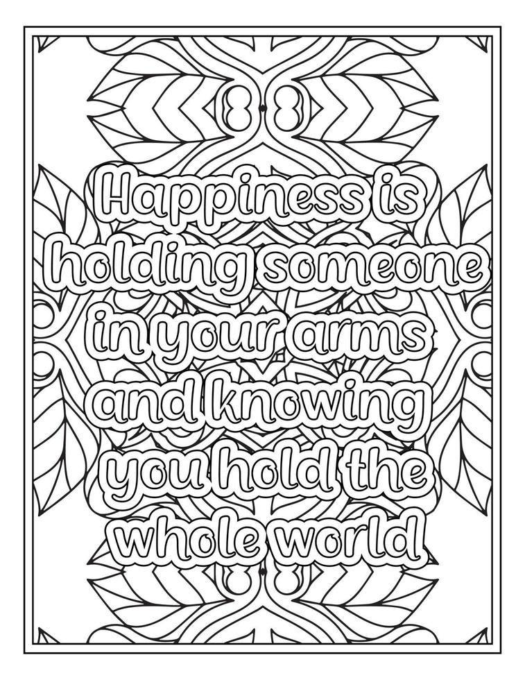 Mood Sawing Quotes Coloring Book Page for  Adult vector