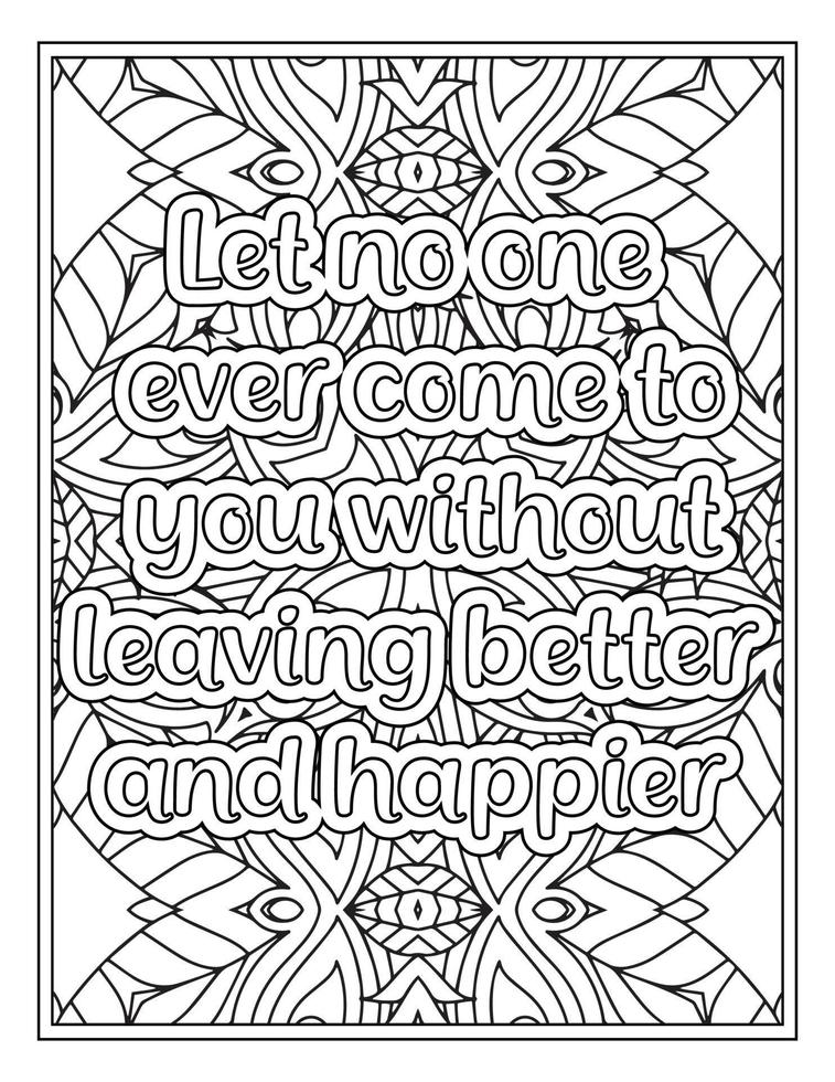 Mood Sawing Quotes Coloring Book Page for  Adult vector