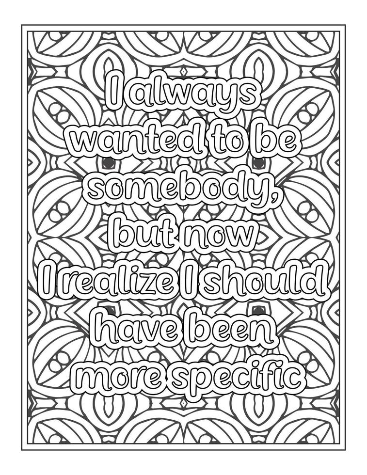 Funny Quotes Coloring Book Page for Adult 8865587 Vector Art at Vecteezy