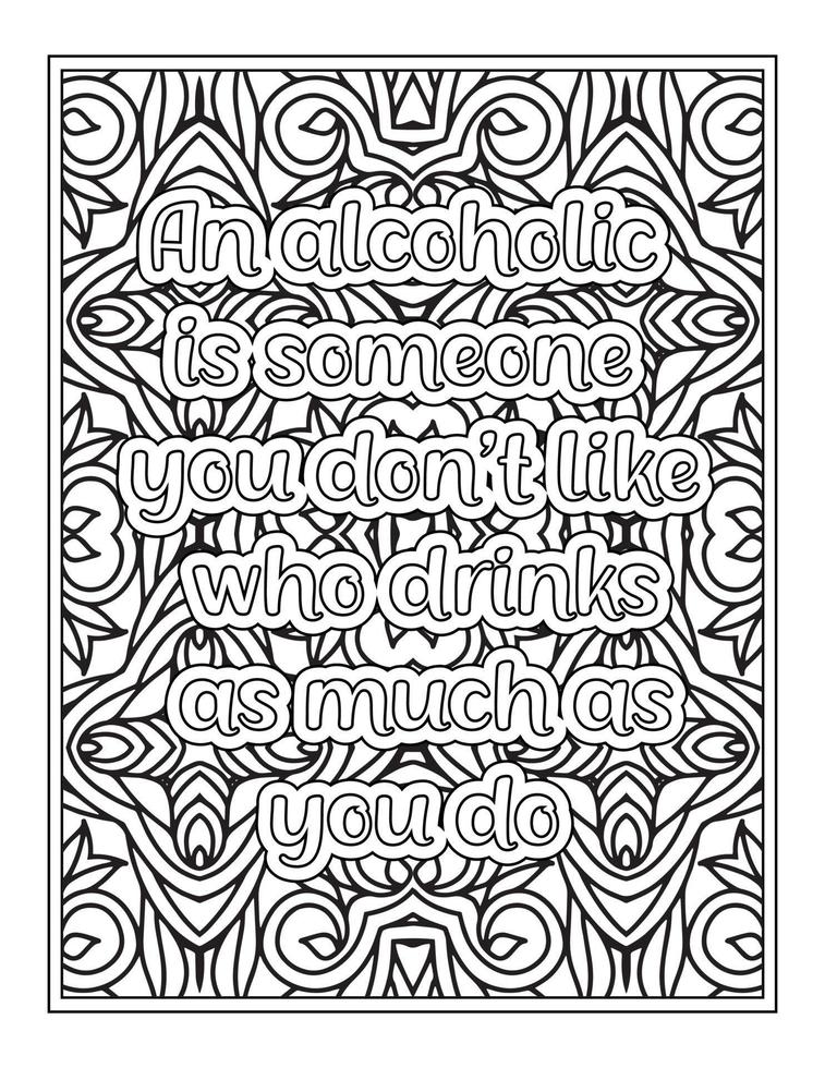 Funny Quotes Coloring Book Page - Funny Quotes Coloring Book Page For Adult Vector