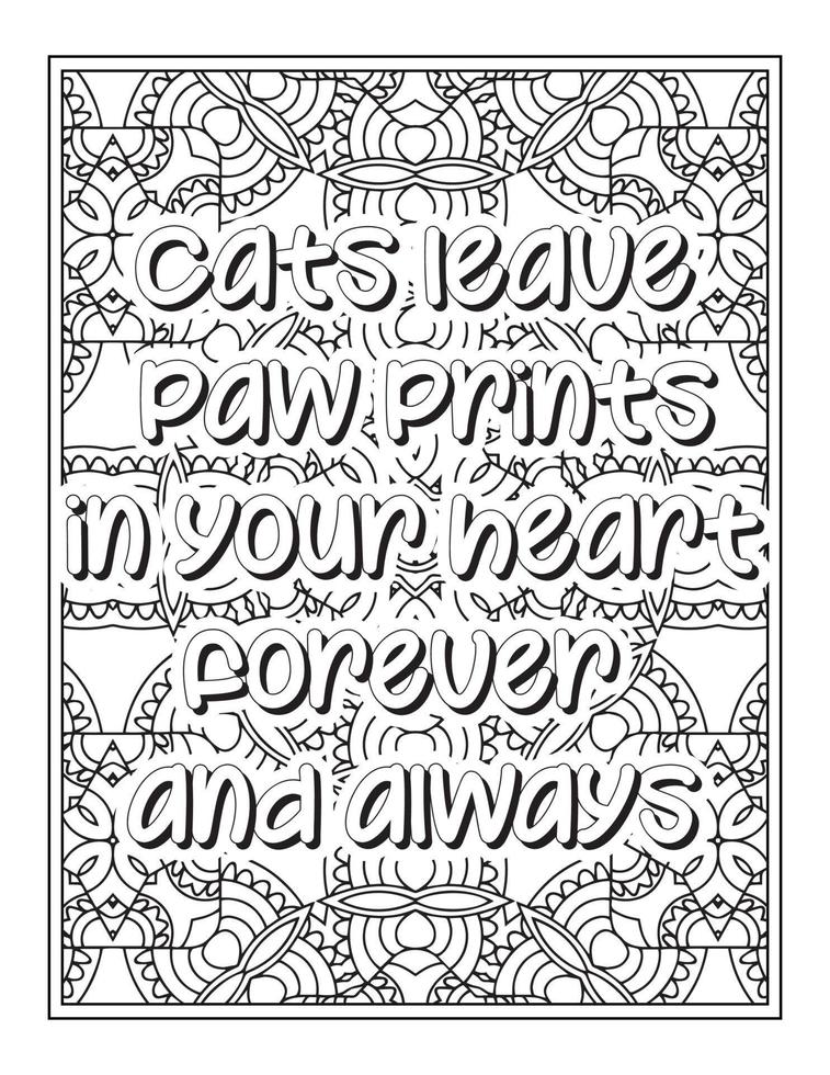 Cat Quotes coloring book vector