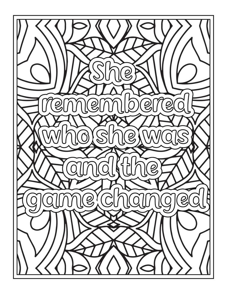 Strong Women Quotes coloring Page for Coloring Book vector