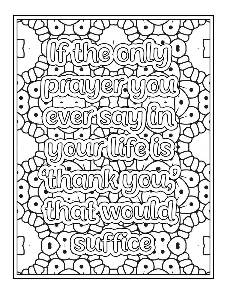 Gratitude Quotes coloring book for Adult vector