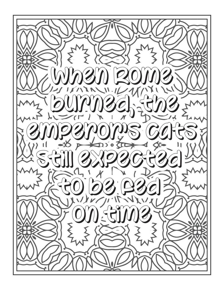 Cat Quotes coloring book vector