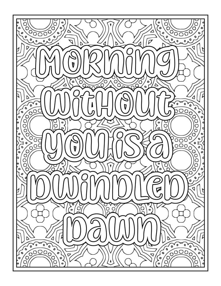 Fathers Day Quotes Coloring Book Page for  Adult vector