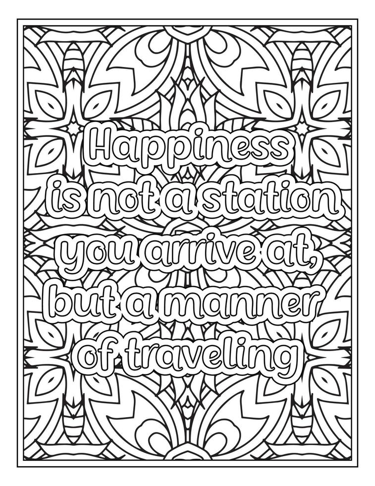 Mood Sawing Quotes Coloring Book Page for  Adult vector