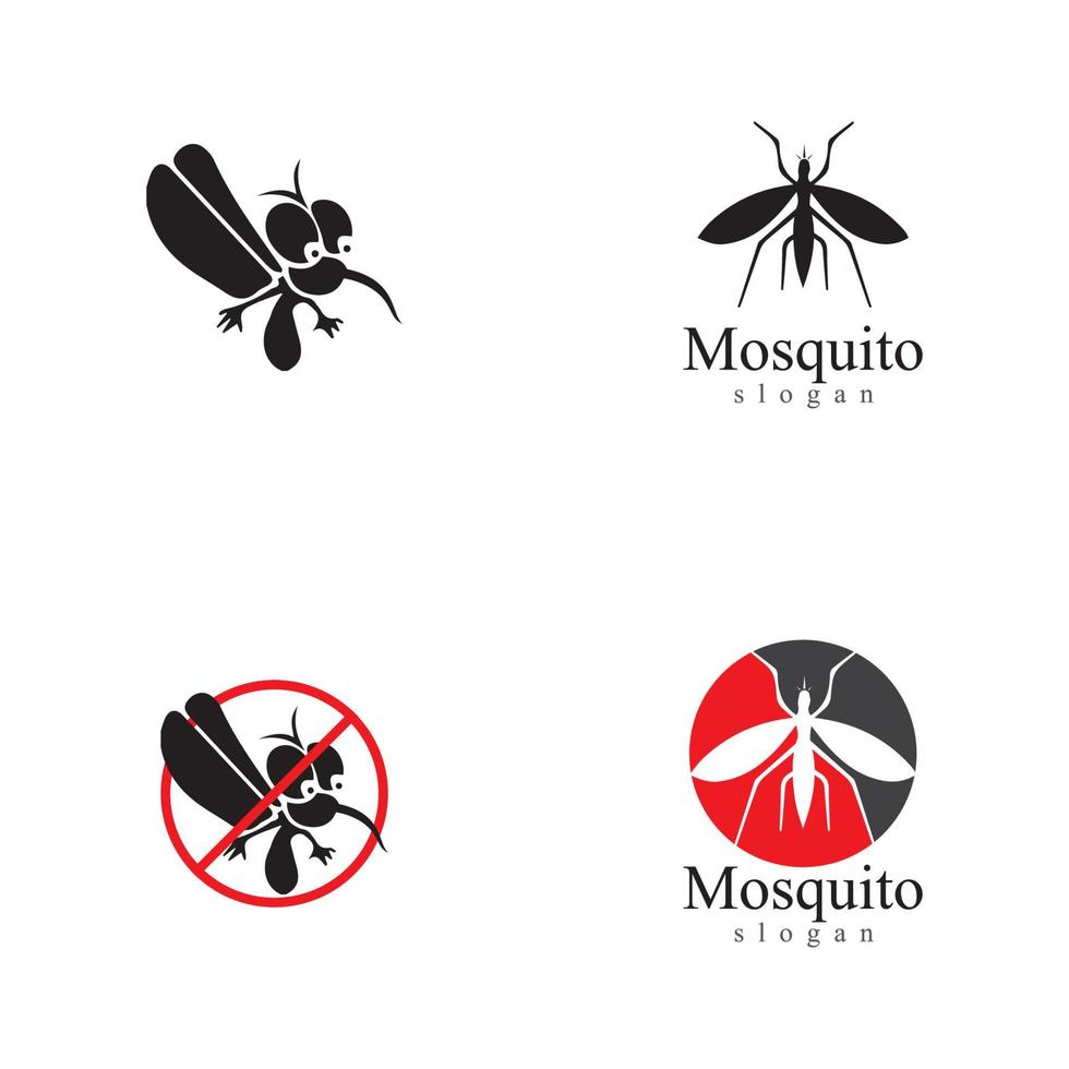 mosquito insecto animal logo vector ilustración plantilla