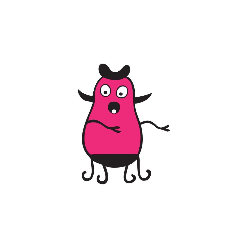 Cute cartoon monster. Vector funny monster character illustration design