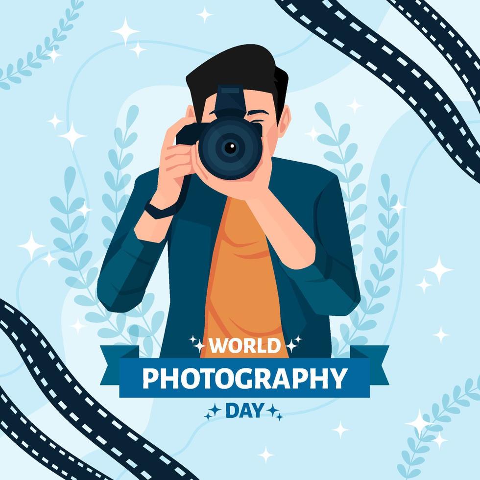 World Photography Day Concept vector