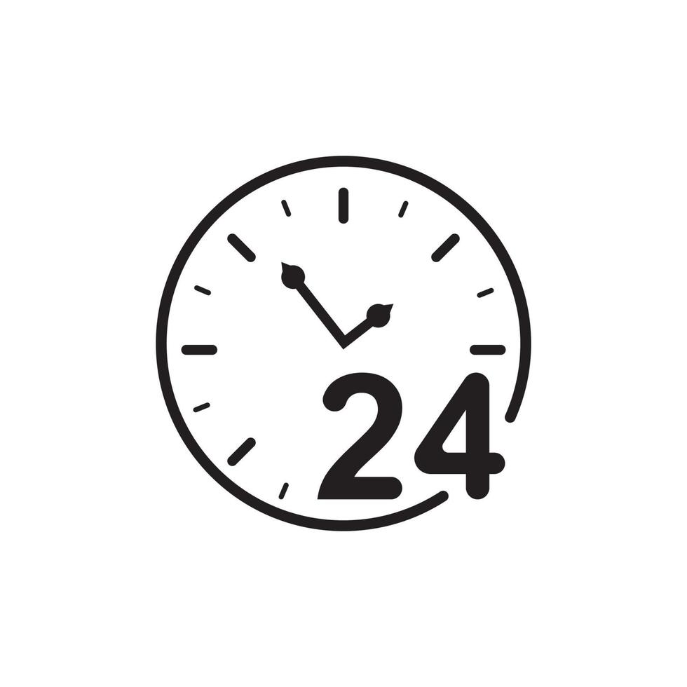 Time vector icon , 24 Hour icon vector illustration design template