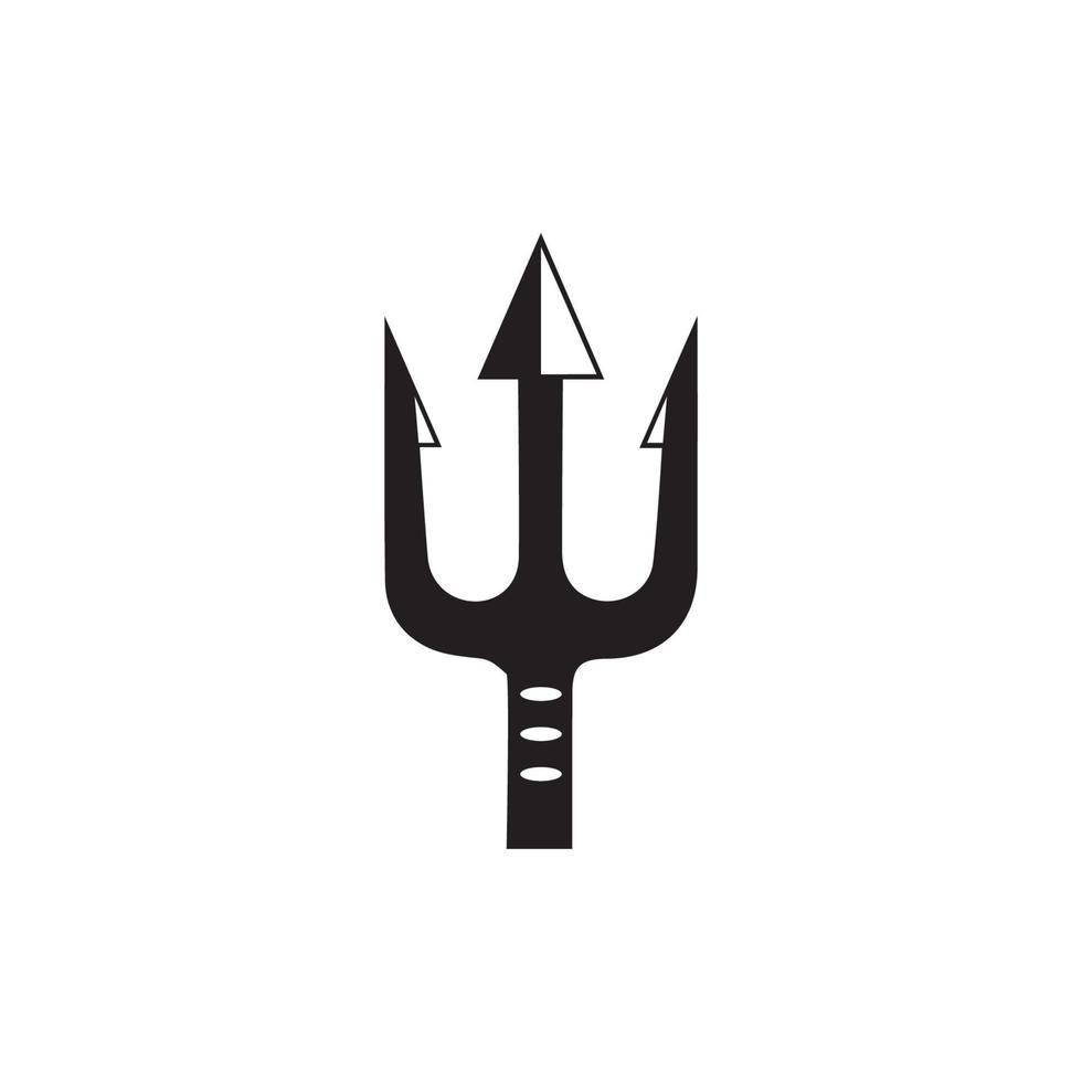 Trident design vector and poseidon icon illustration template