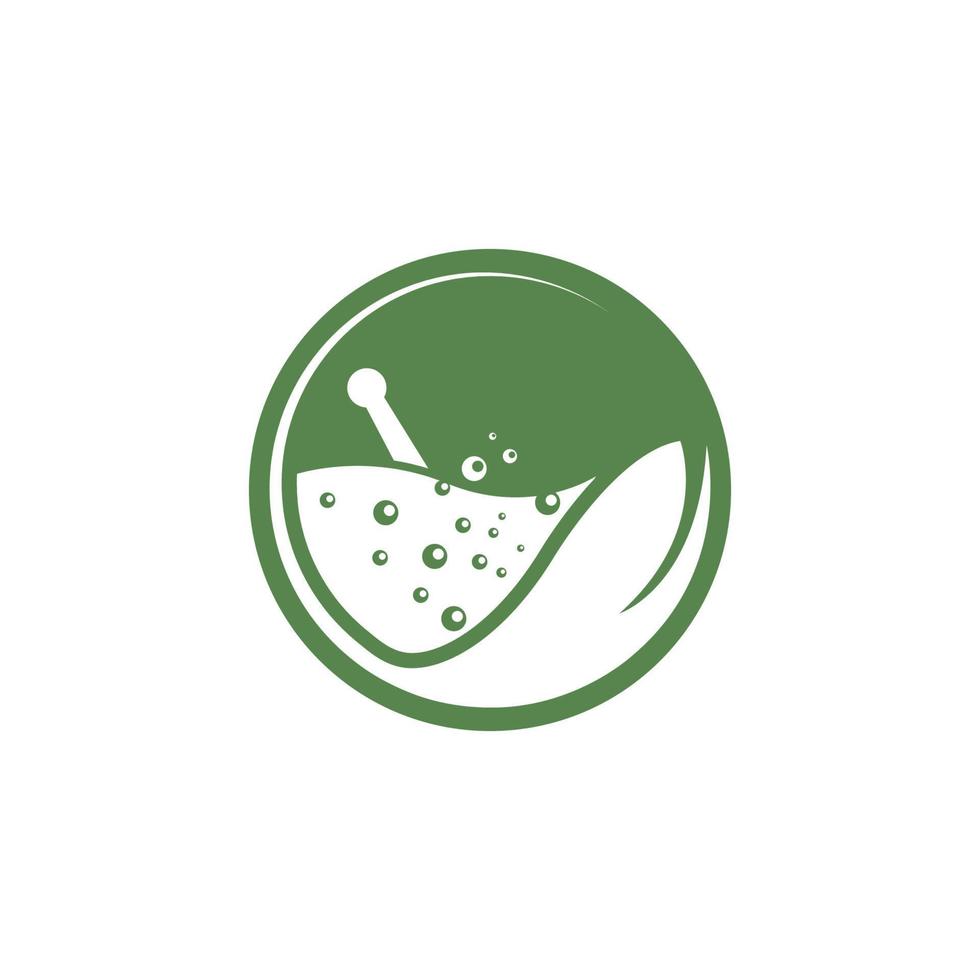 Pharmacy icon , Herbal pharmacy symbol ,  Pestle and Mortar vector illustration design template