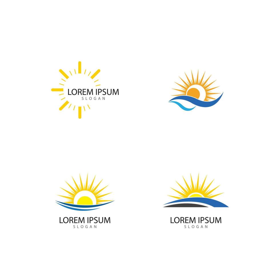 diseño de plantilla de logotipo de icono de ilustración de vector de sol