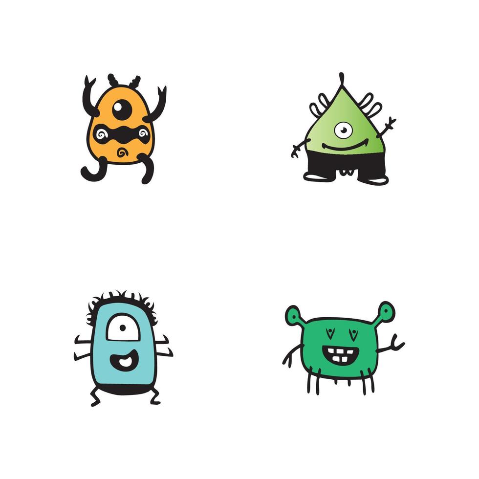 Cute cartoon monster. Vector funny monster character illustration design