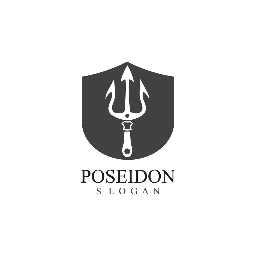 Trident design vector and poseidon icon illustration template