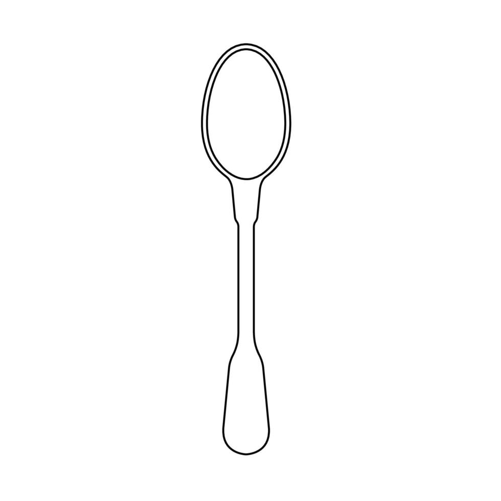 ilustración de icono de contorno de cuchara sobre fondo blanco vector