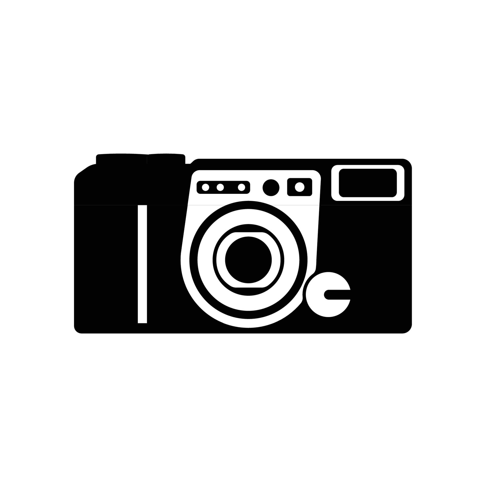Camera Black and White Icon Design Element on Isolated White Background