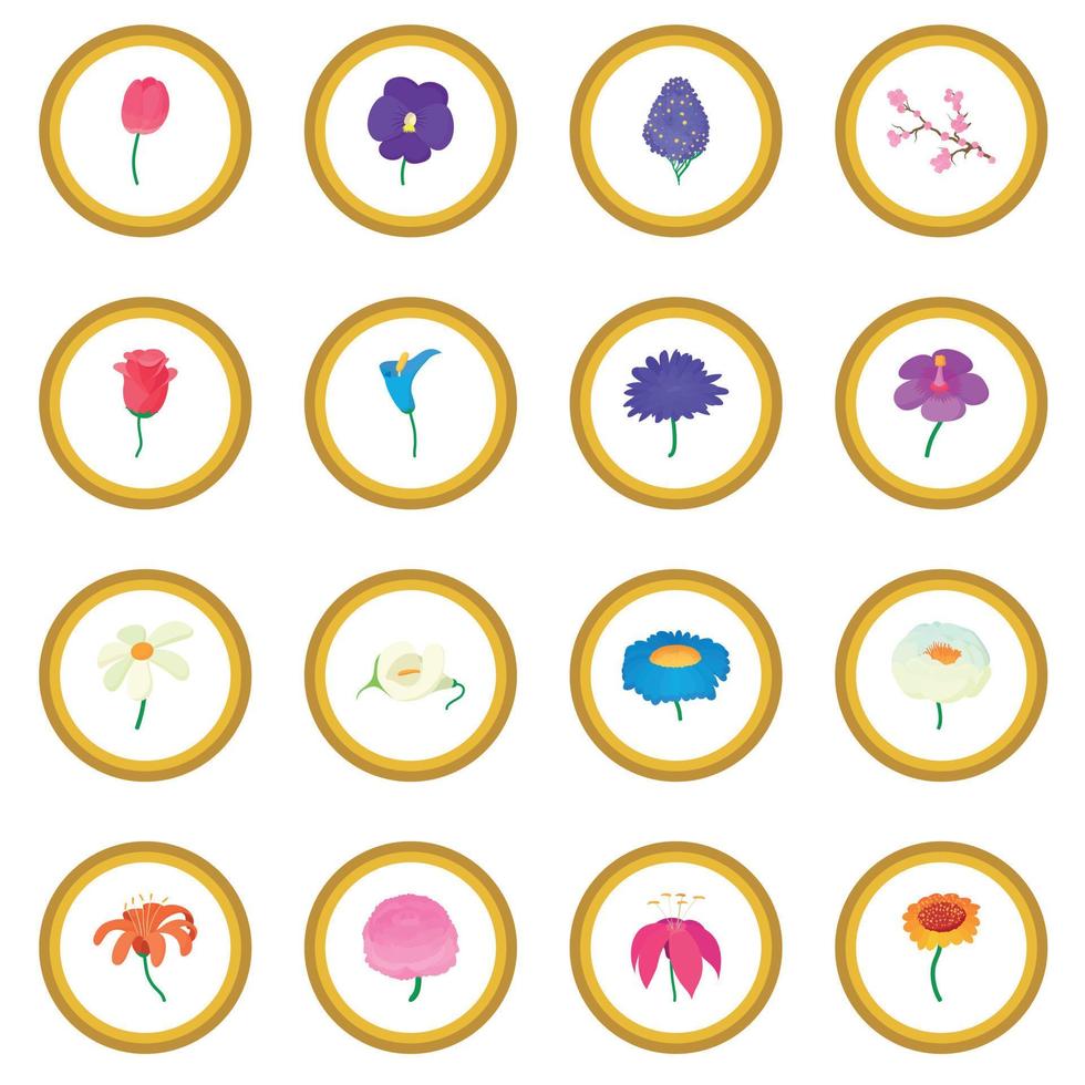 Flower icon circle vector