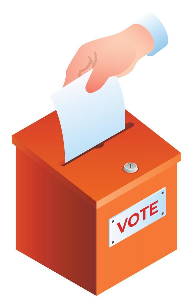 Hand puts ballot in the ballot box banner vector